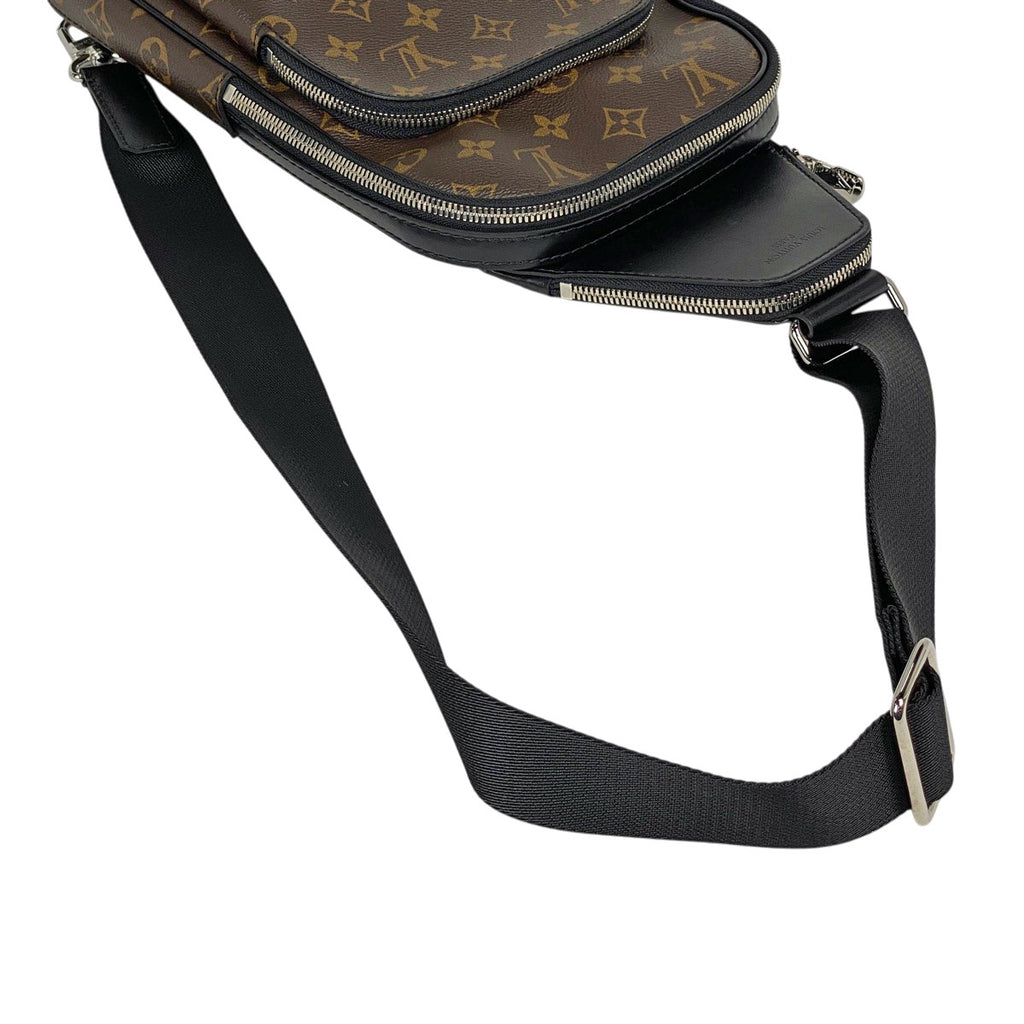 ルイ・ヴィトン アヴェニュー スリングバッグ ショルダーバッグ ボディバッグ モノグラムマカサー ブラウン ノワール(ブラック) M46327 メンズ 【中古】brbag
