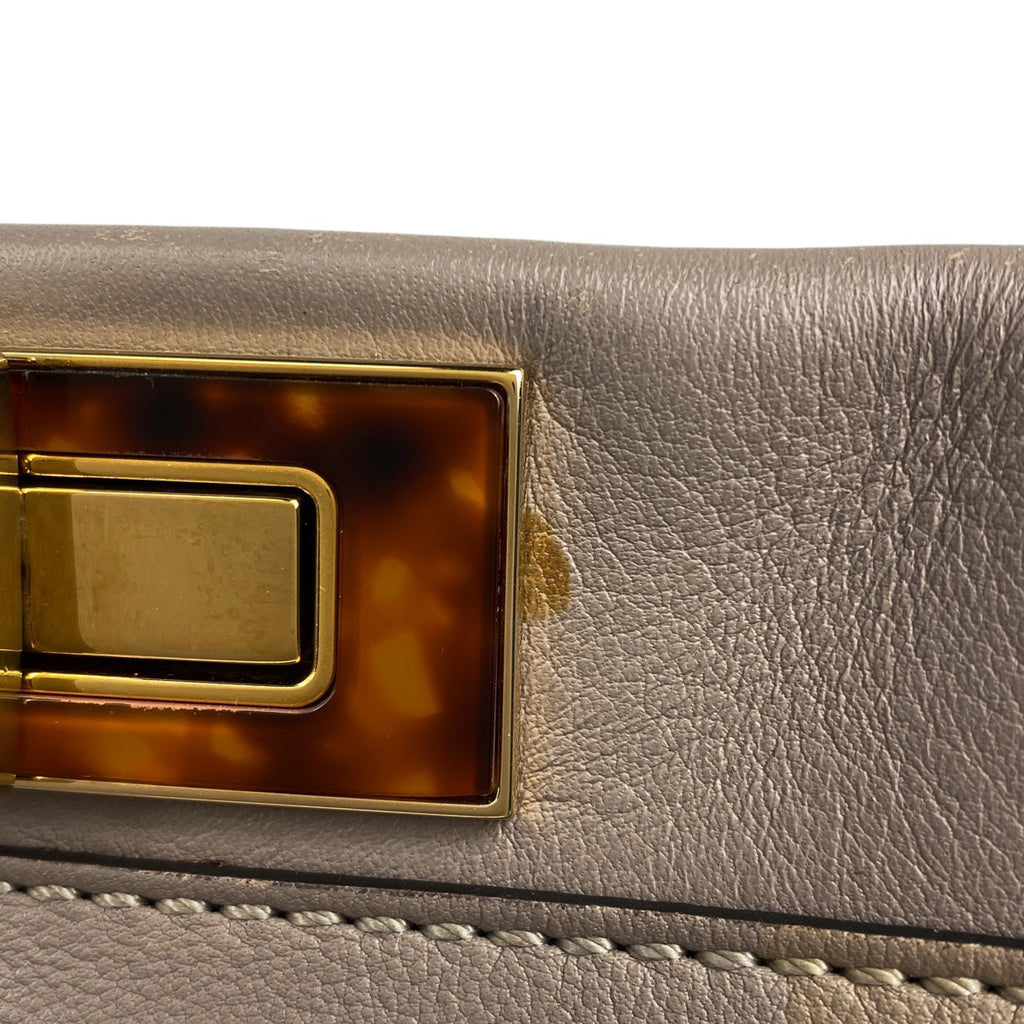 フェンディ ピーカブー ハンドバッグ 2WAY ショルダーバッグ グレージュ ハンドバッグ レザー ベージュ 8BN290 レディース 【中古】brbag