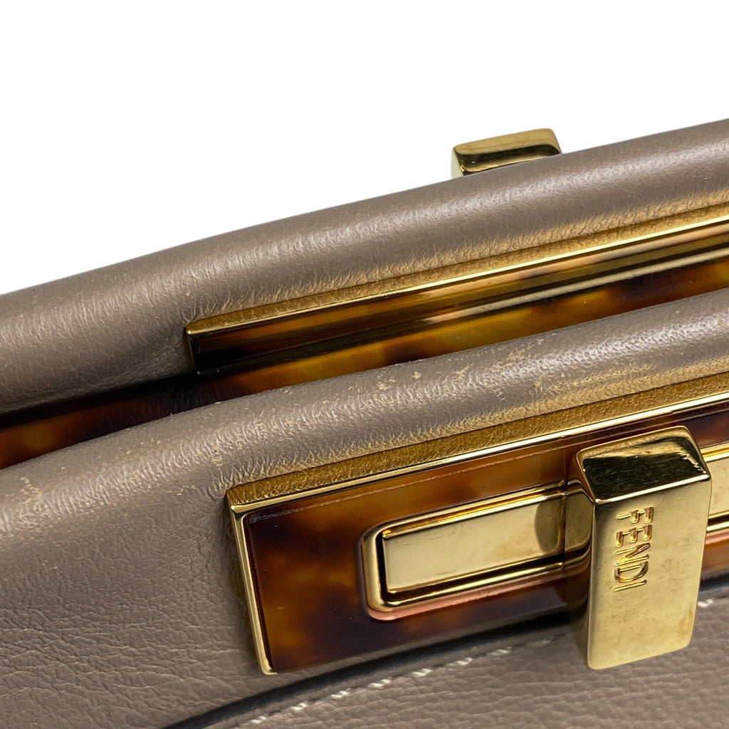 フェンディ ピーカブー ハンドバッグ 2WAY ショルダーバッグ グレージュ ハンドバッグ レザー ベージュ 8BN290 レディース 【中古】brbag