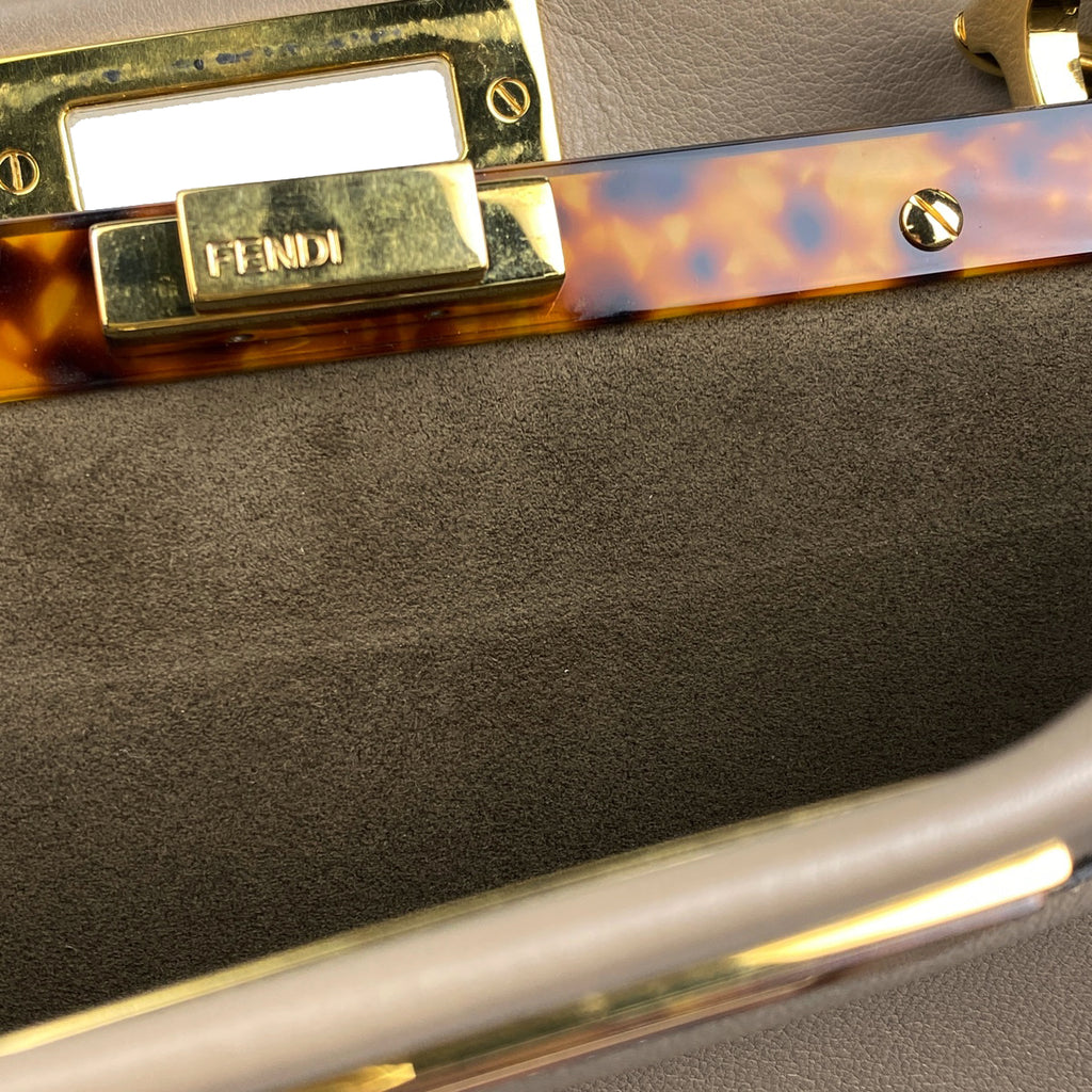 フェンディ ピーカブー ハンドバッグ 2WAY ショルダーバッグ グレージュ ハンドバッグ レザー ベージュ 8BN290 レディース 【中古】brbag