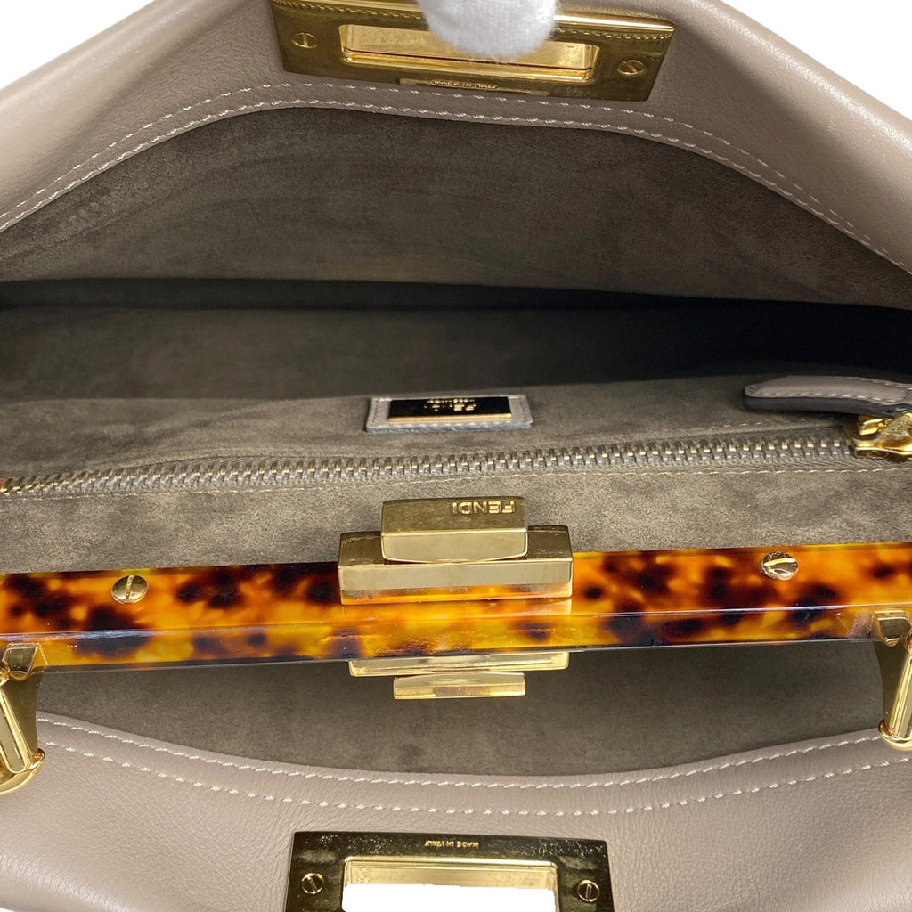 フェンディ ピーカブー ハンドバッグ 2WAY ショルダーバッグ グレージュ ハンドバッグ レザー ベージュ 8BN290 レディース 【中古】brbag