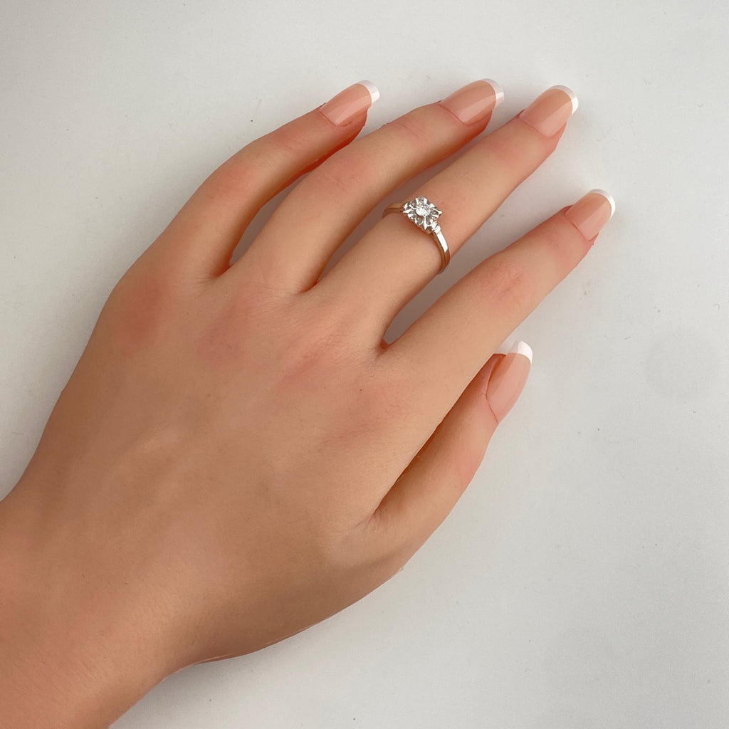 メレダイヤ デザインリング プラチナ 指輪 リング 13.5号 Pt900 ダイヤモンド レディース 【中古】nbjwl