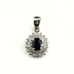 サファイア ペンダントトップ プラチナ メレダイヤ ペンダントトップ Pt900 サファイア ダイヤモンド レディース ノンブランドジュエリー 【中古】nbjwl