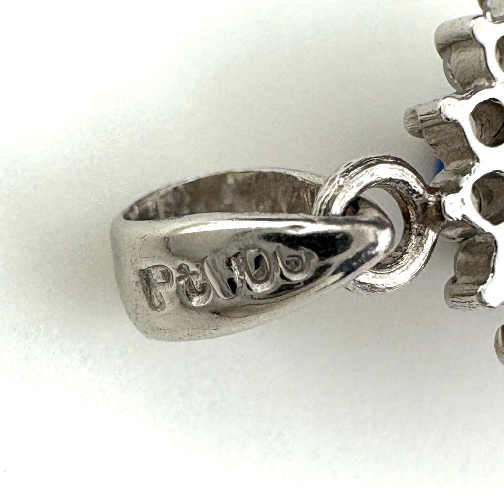 サファイア ペンダントトップ プラチナ メレダイヤ ペンダントトップ Pt900 サファイア ダイヤモンド レディース ノンブランドジュエリー 【中古】nbjwl