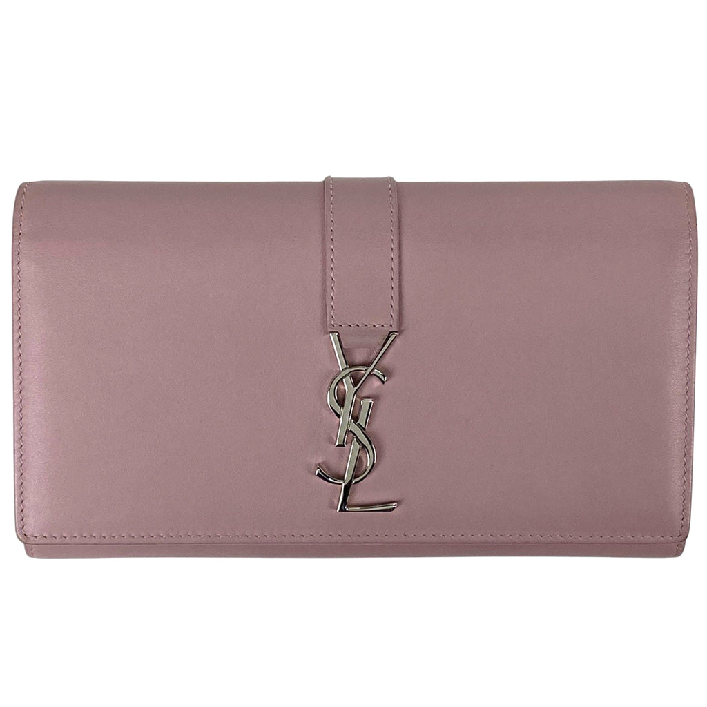 イヴ・サンローラン ロゴ 二つ折り 長財布 小銭入れ 札入れ 長財布 レザー ピンク 414567 レディース 【中古】brbag