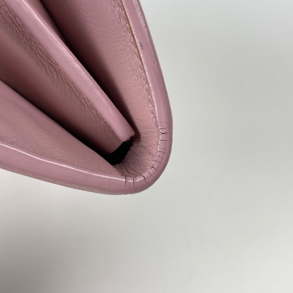 イヴ・サンローラン ロゴ 二つ折り 長財布 小銭入れ 札入れ 長財布 レザー ピンク 414567 レディース 【中古】brbag