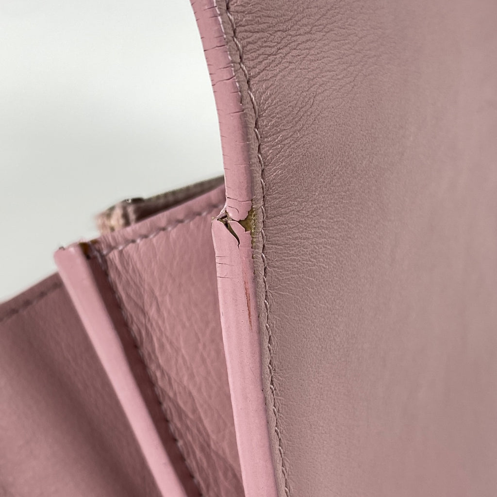 イヴ・サンローラン ロゴ 二つ折り 長財布 小銭入れ 札入れ 長財布 レザー ピンク 414567 レディース 【中古】brbag