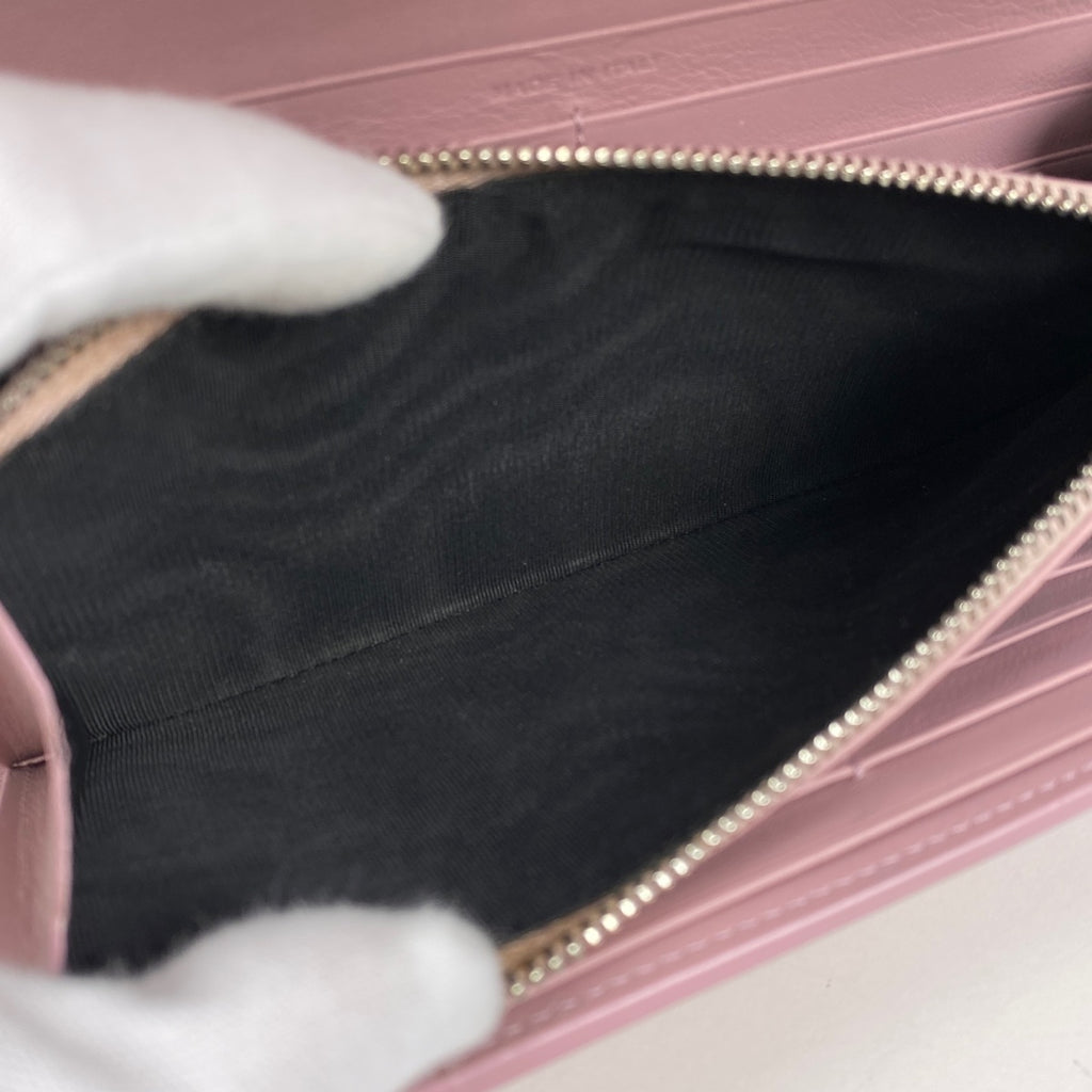 イヴ・サンローラン ロゴ 二つ折り 長財布 小銭入れ 札入れ 長財布 レザー ピンク 414567 レディース 【中古】brbag