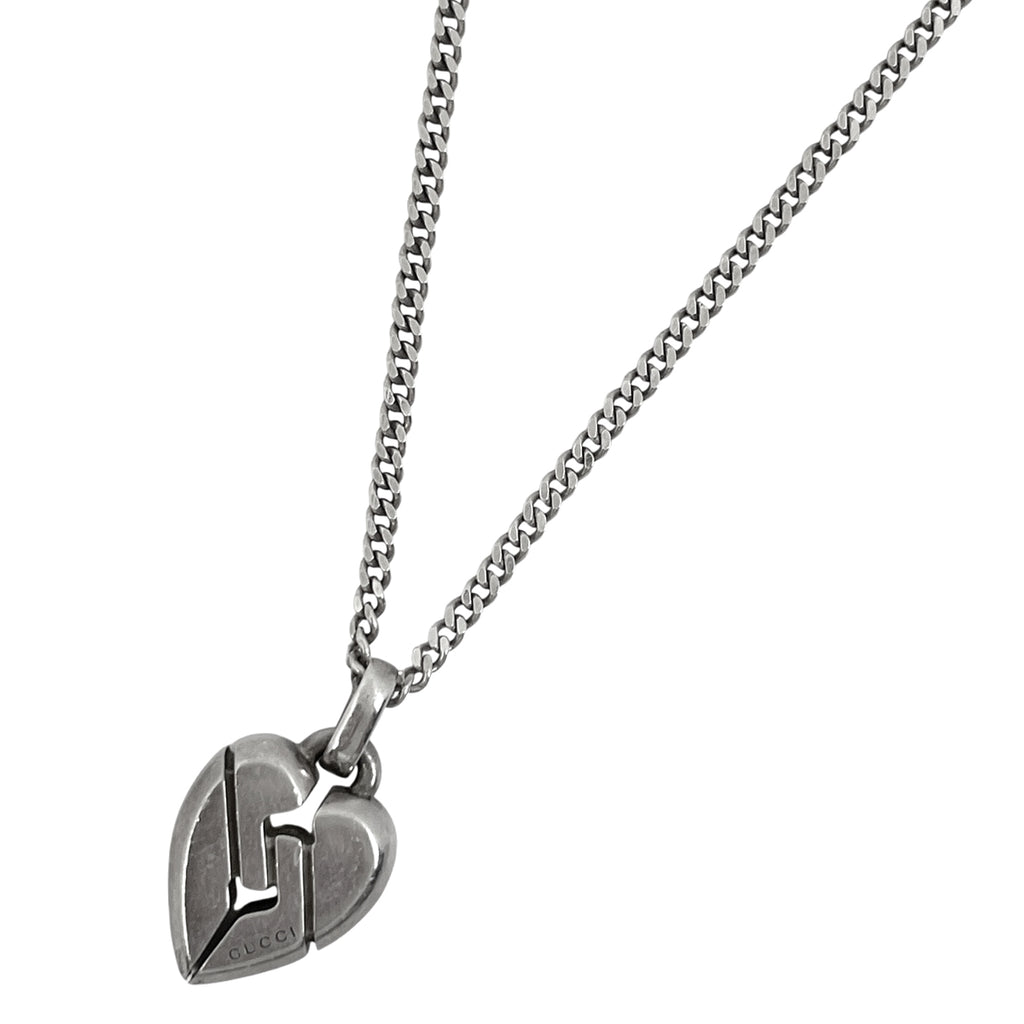 グッチ ノット ハート ネックレス シルバー925 シルバー レディース 【中古】bracc