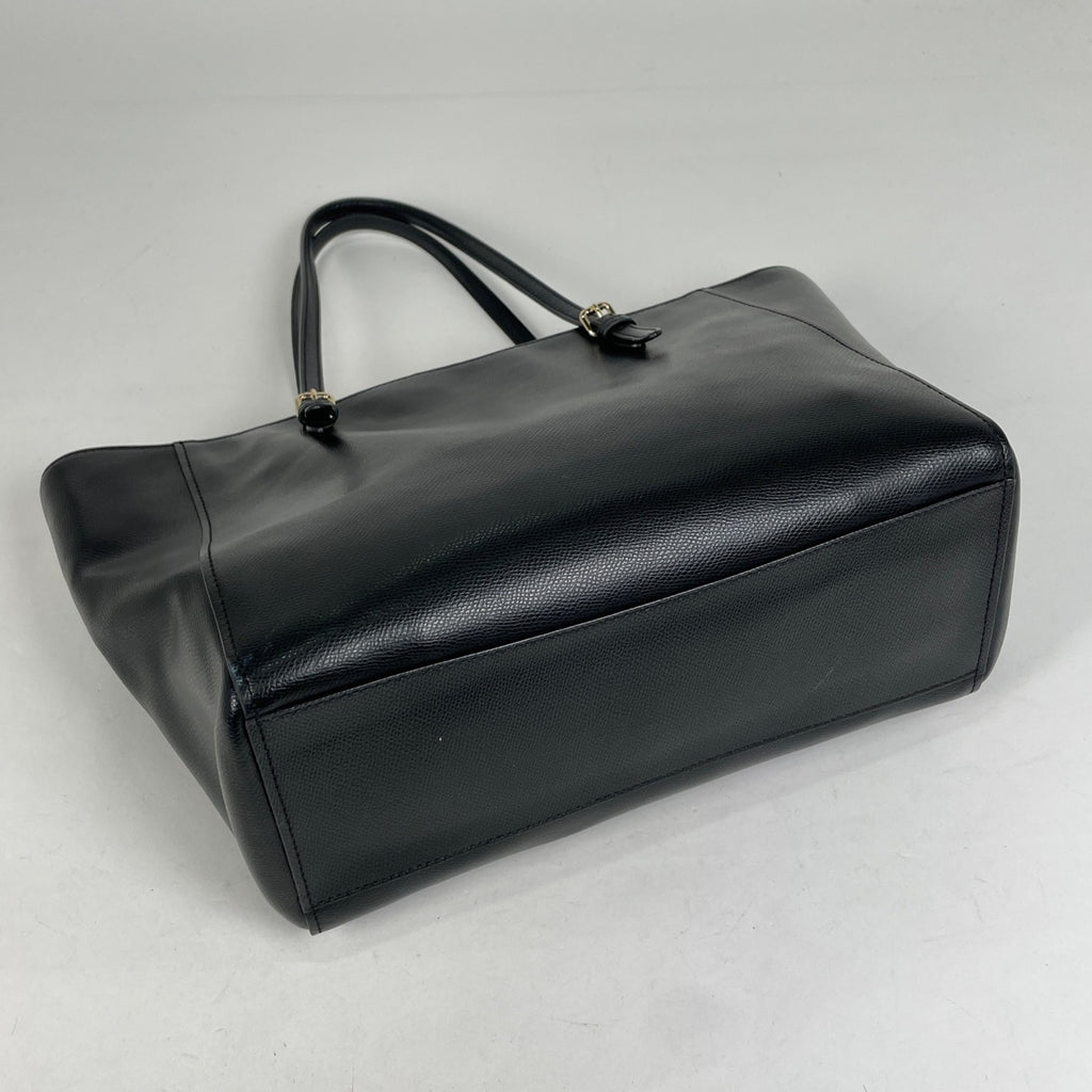 コーチ ロゴ トートバッグ ターンロック トートバッグ レザー ブラック 37142 レディース 【中古】brbag