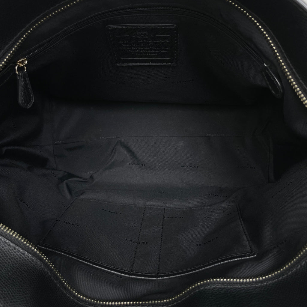 コーチ ロゴ トートバッグ ターンロック トートバッグ レザー ブラック 37142 レディース 【中古】brbag