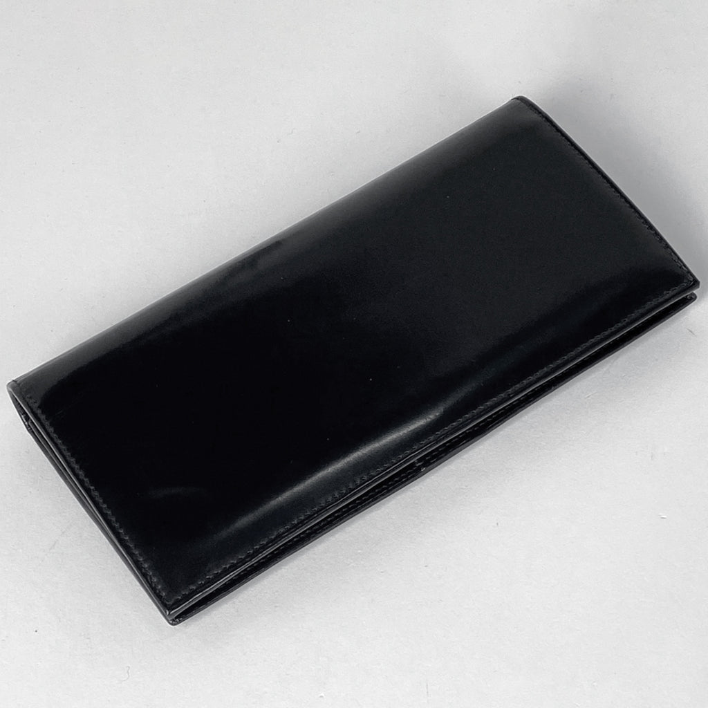 グッチ ロゴ 二つ折り 長財布 035211718240 メンズ 長財布 レザー ブラック レディース 【中古】brbag