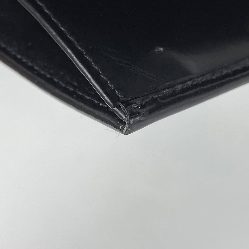 グッチ ロゴ 二つ折り 長財布 035211718240 メンズ 長財布 レザー ブラック レディース 【中古】brbag