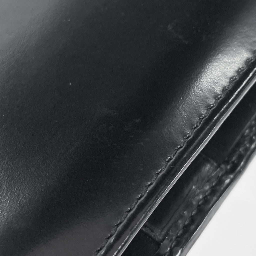 グッチ ロゴ 二つ折り 長財布 035211718240 メンズ 長財布 レザー ブラック レディース 【中古】brbag