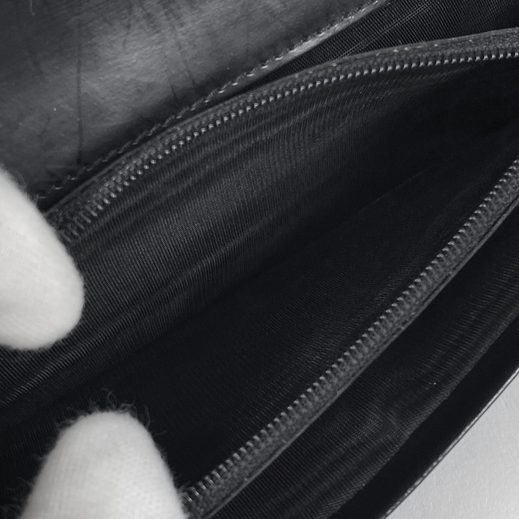 グッチ ロゴ 二つ折り 長財布 035211718240 メンズ 長財布 レザー ブラック レディース 【中古】brbag