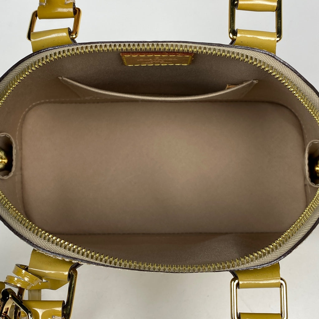 ルイ・ヴィトン アルマ BB エナメル 2WAY ショルダーバッグ ハンドバッグ モノグラムヴェルニ ヴェールオリーヴ M91584 レディース 【中古】brbag