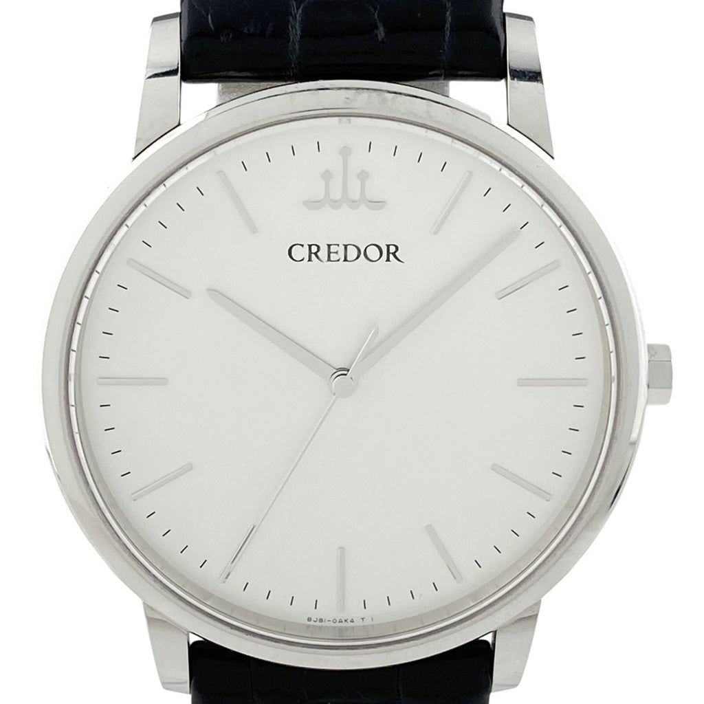 セイコー クレドール 8J81-0AH0 腕時計 SS レザー クォーツ シルバー メンズ 【中古】wtcbb