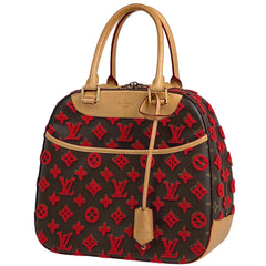 ルイ・ヴィトン ドーヴィル キューブ 手提げ モノグラム タフタージュ 3D ハンドバッグ モノグラム ブラウン レッド M40922 レディース 【中古】brbag