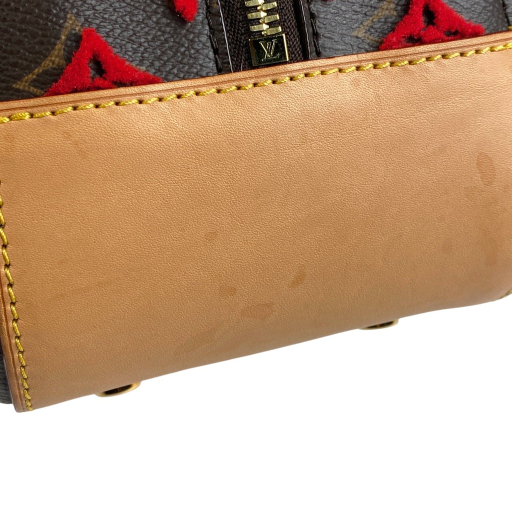 ルイ・ヴィトン ドーヴィル キューブ 手提げ モノグラム タフタージュ 3D ハンドバッグ モノグラム ブラウン レッド M40922 レディース 【中古】brbag