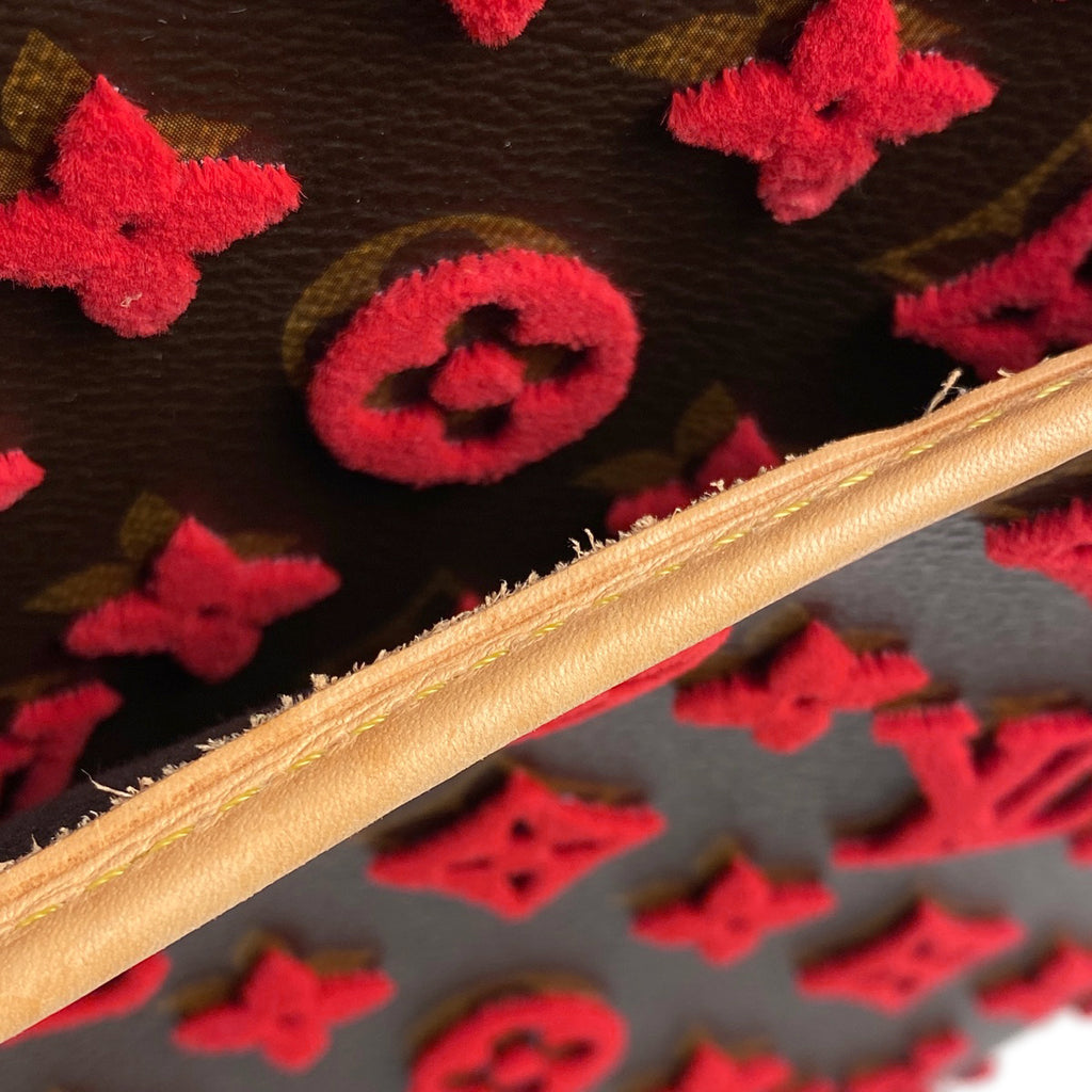 ルイ・ヴィトン ドーヴィル キューブ 手提げ モノグラム タフタージュ 3D ハンドバッグ モノグラム ブラウン レッド M40922 レディース 【中古】brbag