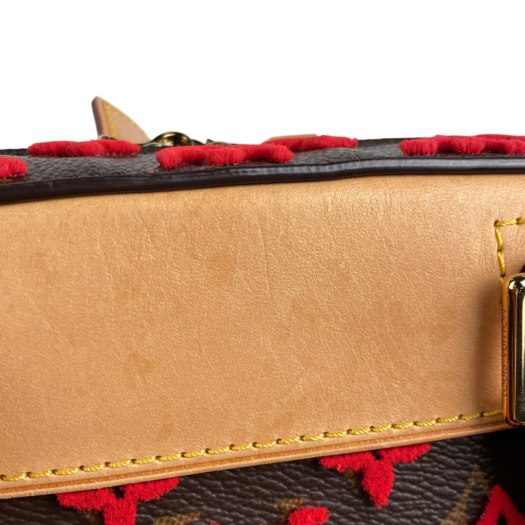 ルイ・ヴィトン ドーヴィル キューブ 手提げ モノグラム タフタージュ 3D ハンドバッグ モノグラム ブラウン レッド M40922 レディース 【中古】brbag