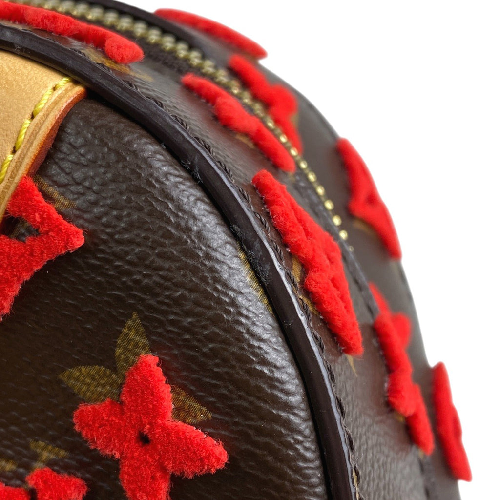 ルイ・ヴィトン ドーヴィル キューブ 手提げ モノグラム タフタージュ 3D ハンドバッグ モノグラム ブラウン レッド M40922 レディース 【中古】brbag