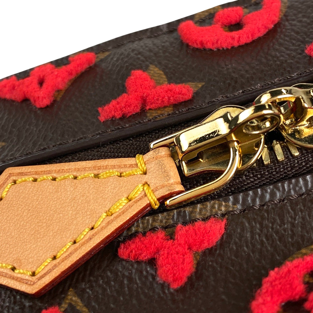 ルイ・ヴィトン ドーヴィル キューブ 手提げ モノグラム タフタージュ 3D ハンドバッグ モノグラム ブラウン レッド M40922 レディース 【中古】brbag