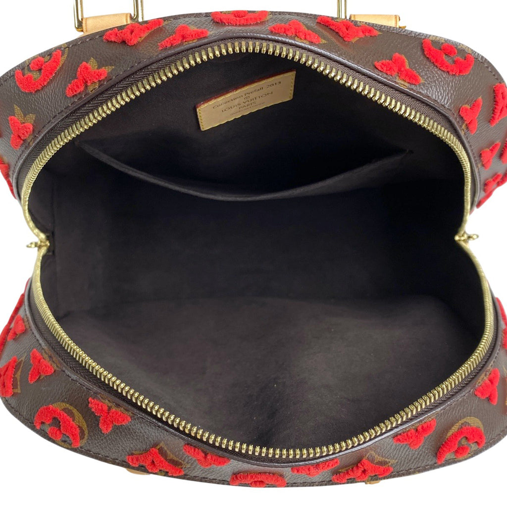 ルイ・ヴィトン ドーヴィル キューブ 手提げ モノグラム タフタージュ 3D ハンドバッグ モノグラム ブラウン レッド M40922 レディース 【中古】brbag