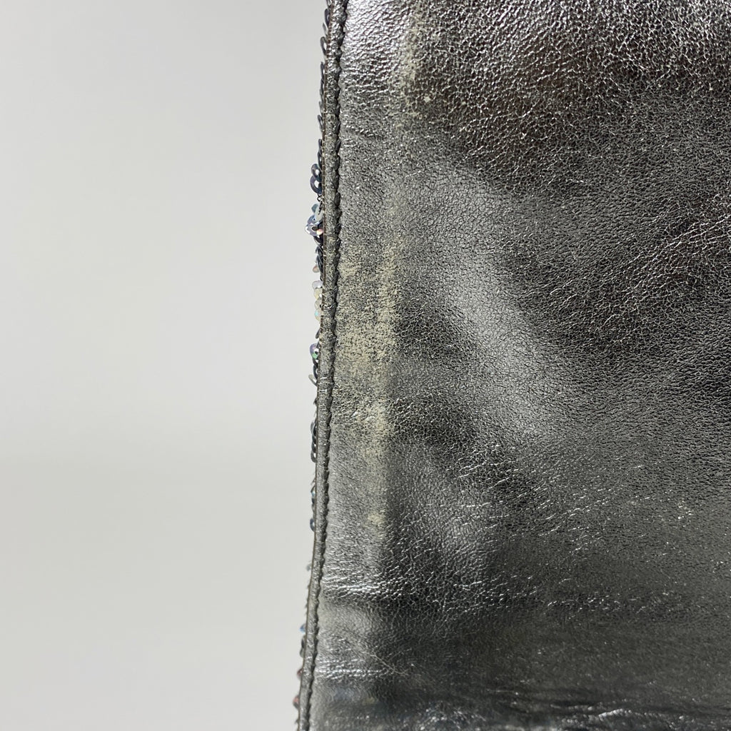 ミュウ ミュウ ロゴ ショルダーバッグ 2WAY ハンドバッグ ショルダーバッグ スパンコール シルバー レディース 【中古】brbag