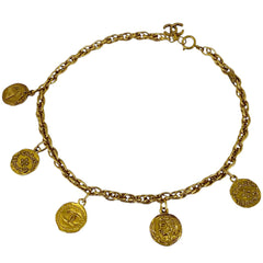 シャネル ココマーク チェーン ネックレス コイン ネックレス GP ゴールド レディース 【中古】bracc