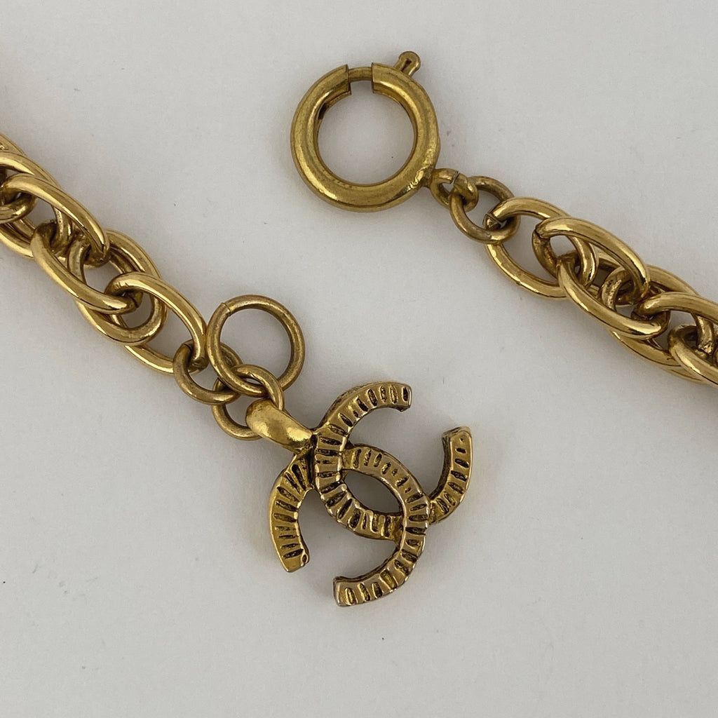 シャネル ココマーク チェーン ネックレス コイン ネックレス GP ゴールド レディース 【中古】bracc