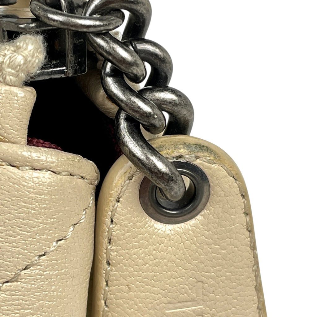 シャネル ココマーク チェーン ショルダーバッグ ハンドバッグ マトラッセ カンボン ロゴ ショルダーバッグ レザー ライトベージュ レディース 【中古】brbag