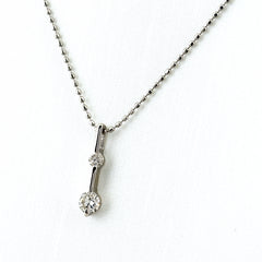 メレダイヤ デザインネックレス プラチナ ペンダント ネックレス Pt900 Pt850 ダイヤモンド レディース ノンブランドジュエリー 【中古】nbjwl