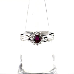 ルビー デザインリング プラチナ 指輪 メレダイヤ リング 11.5号 Pt850 ルビー ダイヤモンド レディース 【中古】nbjwl