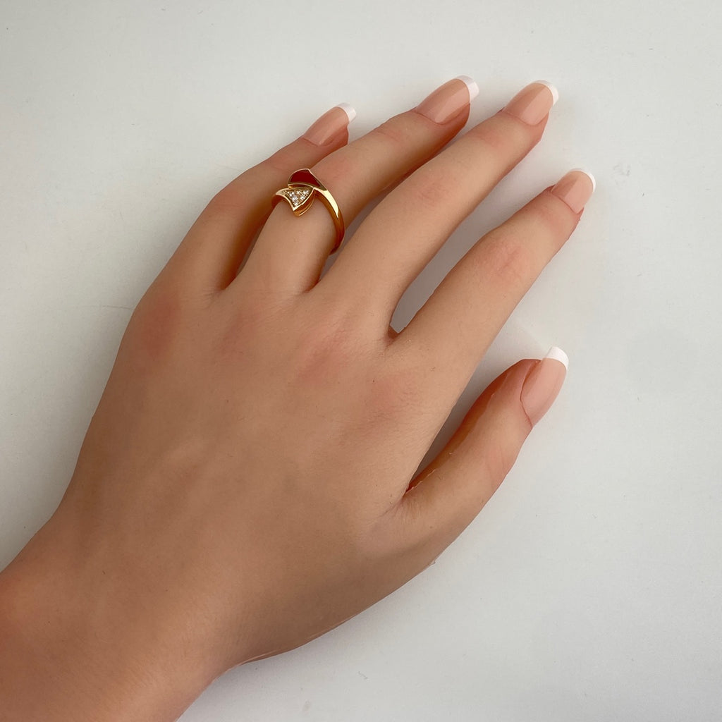 ブルガリ ディーバドリーム カーネリアン リング PG ピンクゴールド 指輪 メレダイヤ リング 13号 750 ダイヤモンド カーネリアン レディース 【中古】brjwl