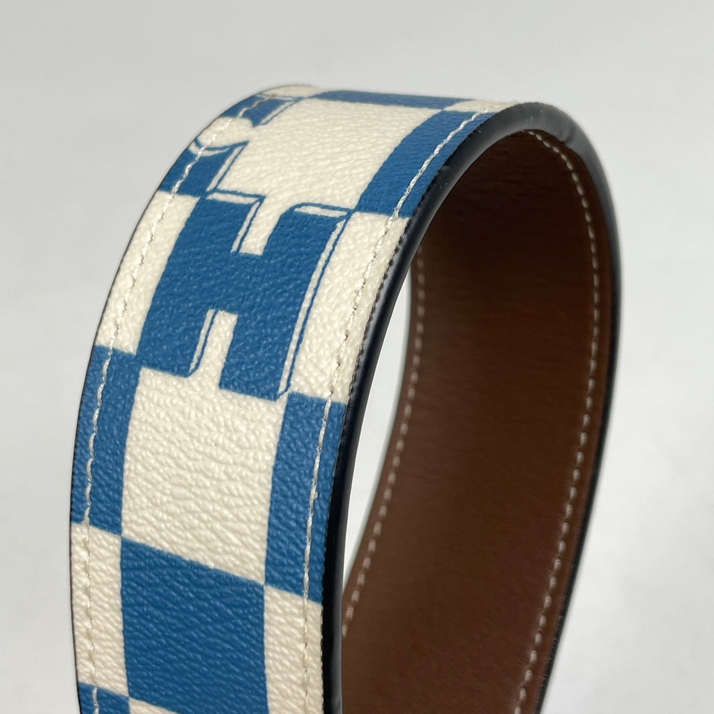 コーチ エリアス クロスボディ チェッカーボードプリント レディース ショルダーバッグ レザー ブルー CR309 メンズ 【中古】brbag