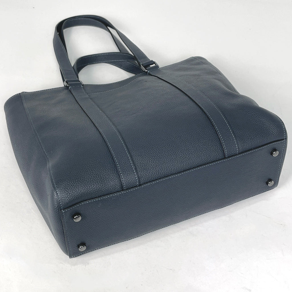 コーチ ハドソン ダブルハンドル トート 2WAY ショルダーバッグ トートバッグ レザー ネイビー C8157 メンズ 【中古】brbag
