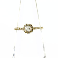 メレダイヤ デザインリング YG イエローゴールド 指輪 リング 11.5号 K18 ダイヤモンド レディース ノンブランドジュエリー 【中古】nbjwl