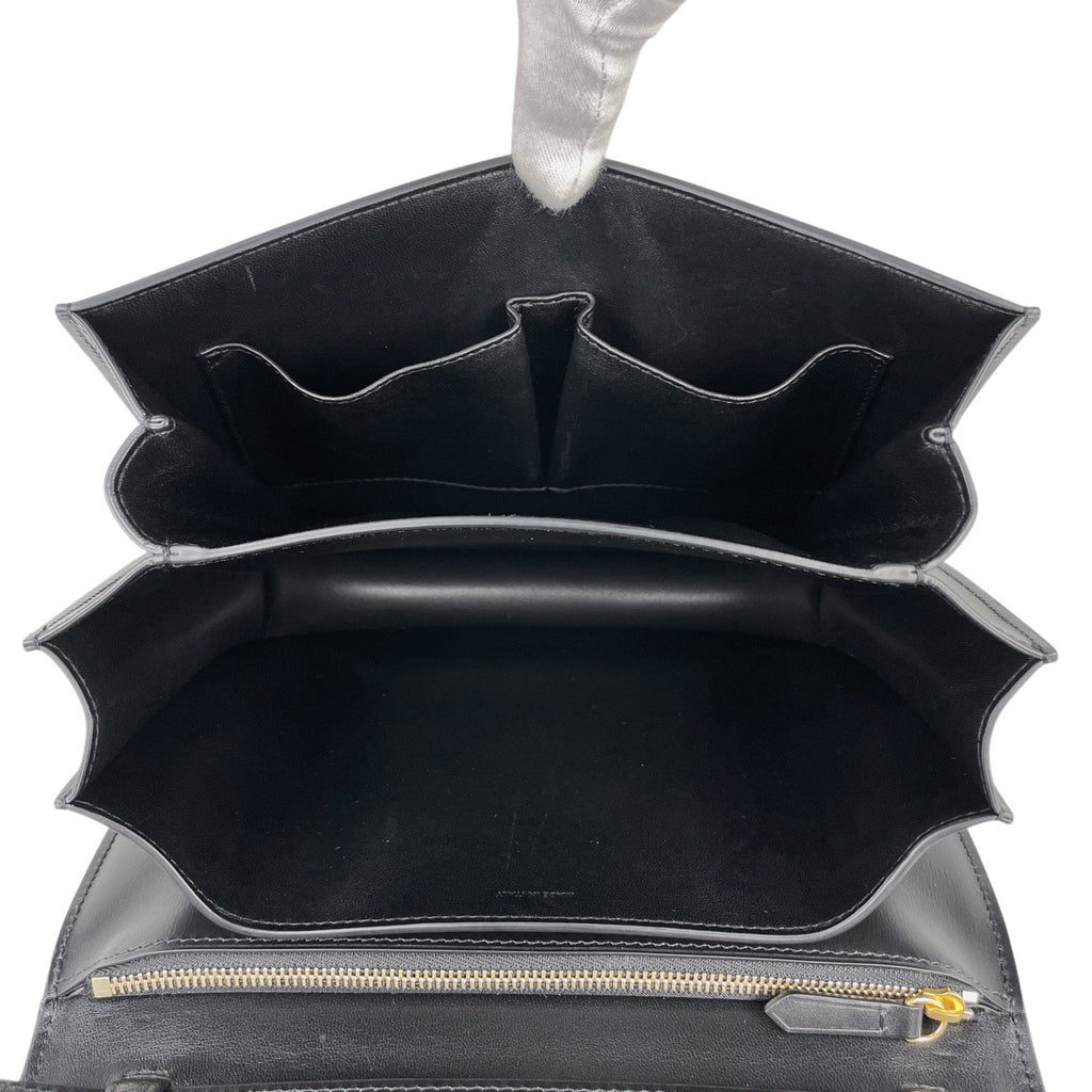 セリーヌ ロゴ ショルダーバッグ クラシックボックス ショルダーバッグ レザー ブラック レディース 【中古】brbag