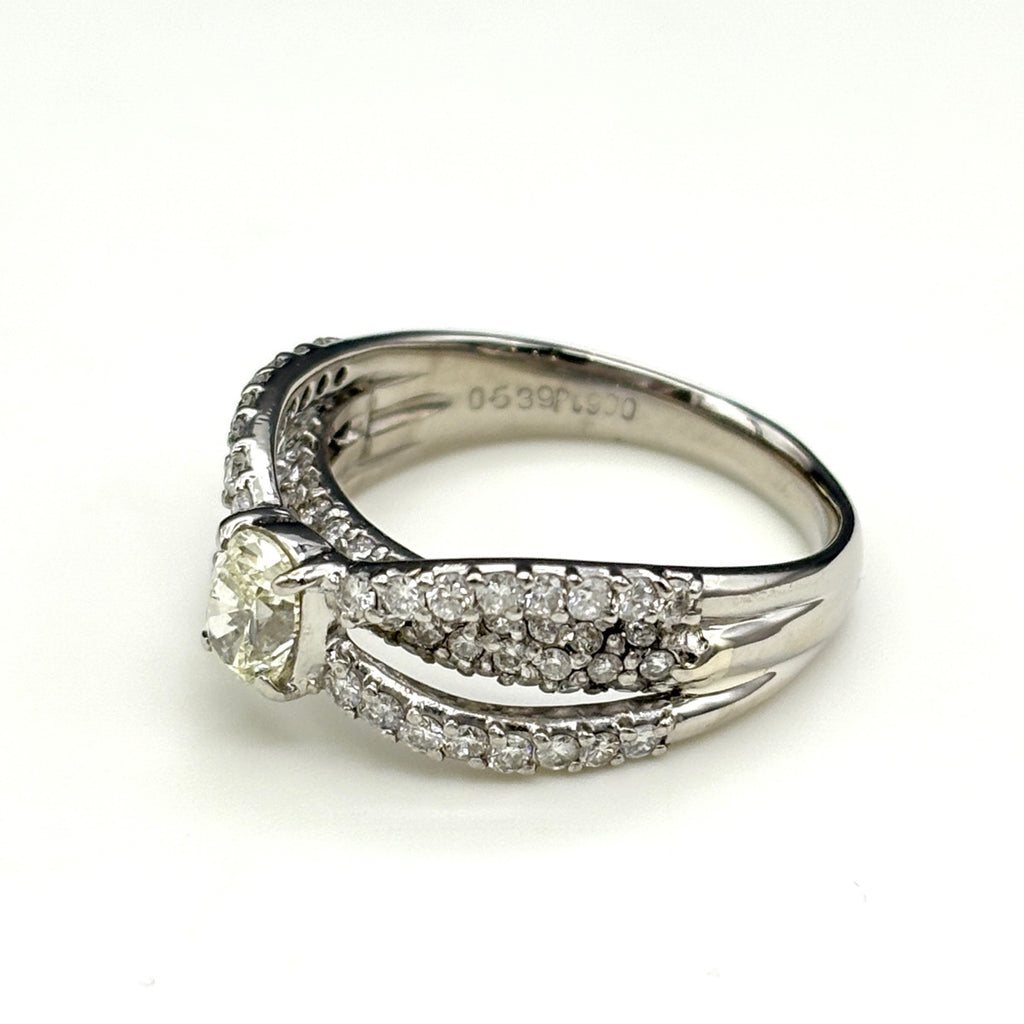 ダイヤモンド デザインリング プラチナ 指輪 メレダイヤ リング 16.5号 Pt900 ダイヤモンド レディース ノンブランドジュエリー 【中古】nbjwl