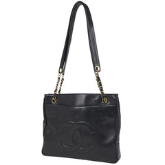 シャネル ココマーク チェーン トートバッグ ショルダーバッグ トートバッグ レザー ブラック レディース 【中古】brbag
