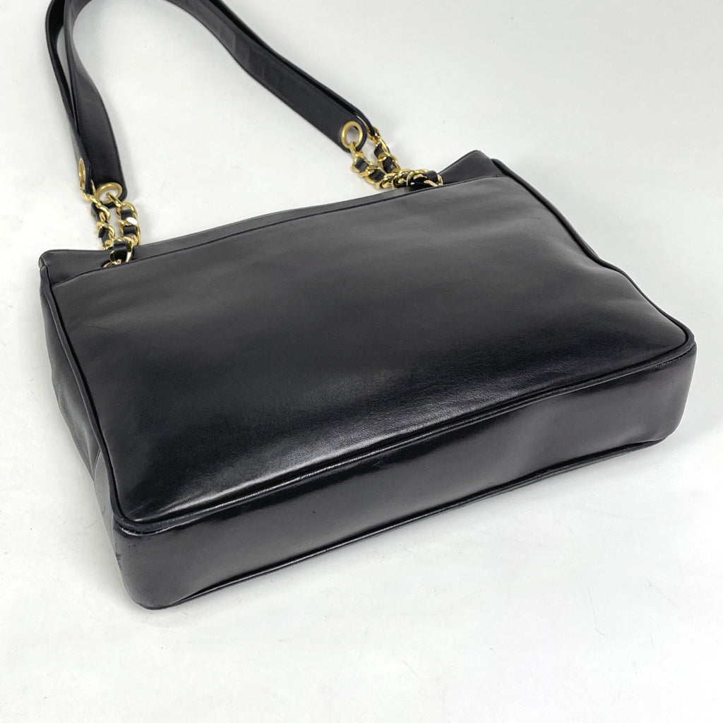 シャネル ココマーク チェーン トートバッグ ショルダーバッグ トートバッグ レザー ブラック レディース 【中古】brbag