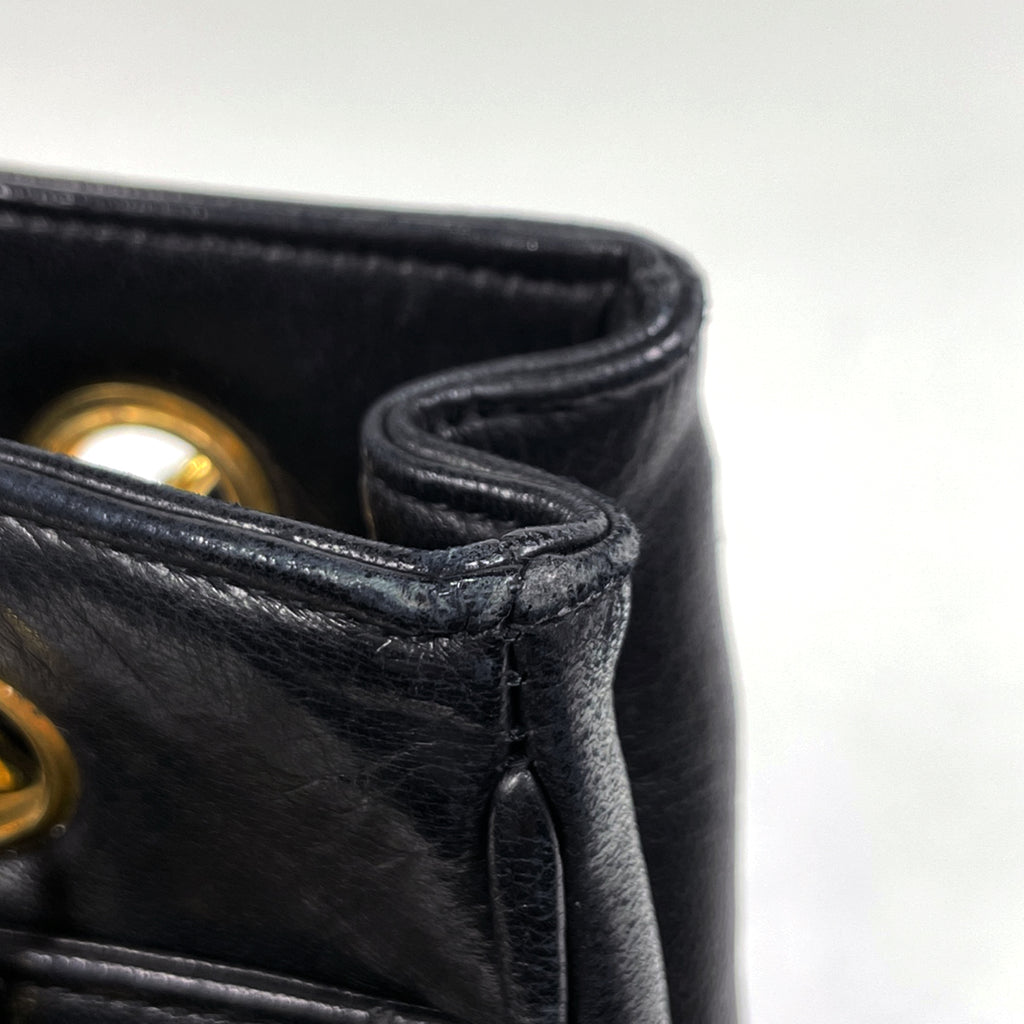 シャネル ココマーク チェーン トートバッグ ショルダーバッグ トートバッグ レザー ブラック レディース 【中古】brbag