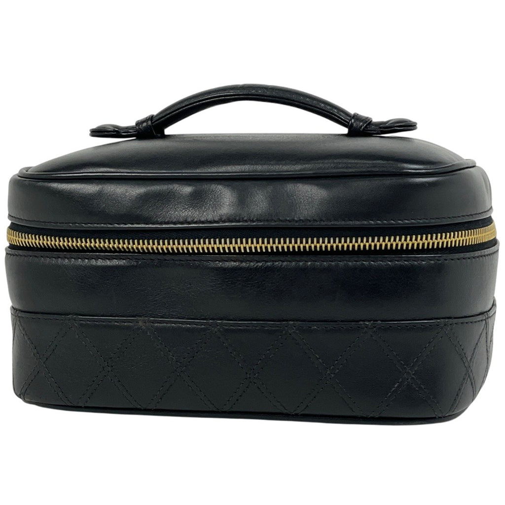 シャネル ココマーク バニティバッグ メイク 小物入れ CC ビコローレ 化粧ポーチ レザー ブラック A01618 レディース 【中古】brbag