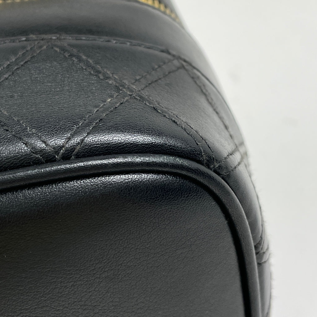 シャネル ココマーク バニティバッグ メイク 小物入れ CC ビコローレ 化粧ポーチ レザー ブラック A01618 レディース 【中古】brbag