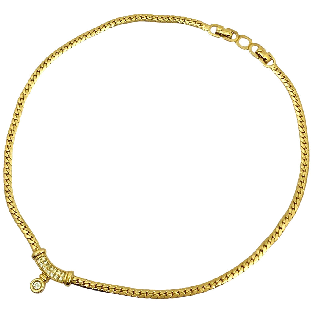 クリスチャンディオール ラインストーン ネックレス GP レディース 【中古】bracc