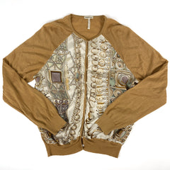 エルメス ニット 切り替え カーディガン シルク 長袖 トップス カーディガン ベージュ ブラウン レディース 【中古】brapp