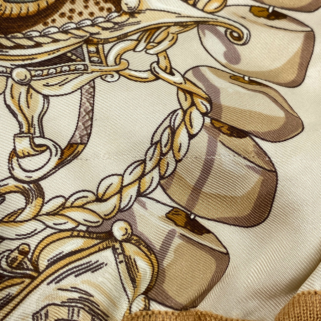 エルメス ニット 切り替え カーディガン シルク 長袖 トップス カーディガン ベージュ ブラウン レディース 【中古】brapp