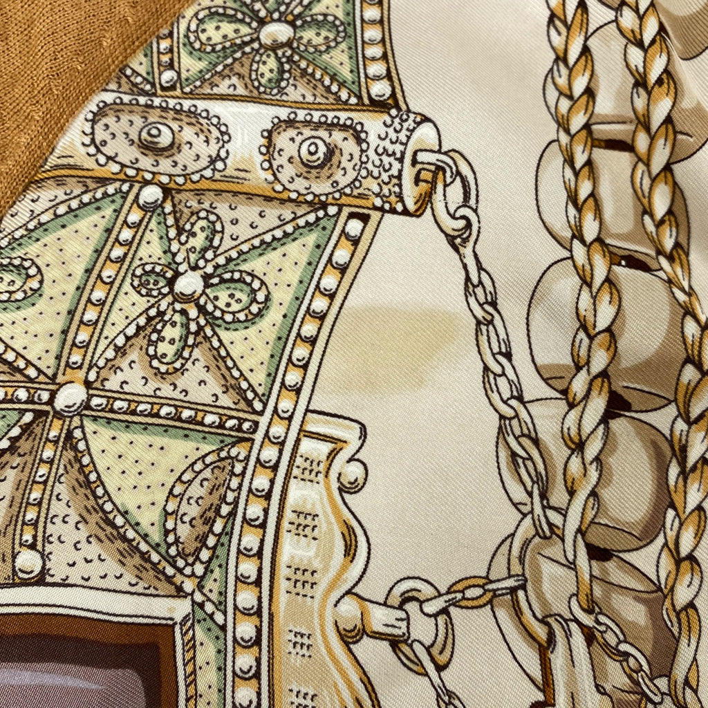 エルメス ニット 切り替え カーディガン シルク 長袖 トップス カーディガン ベージュ ブラウン レディース 【中古】brapp