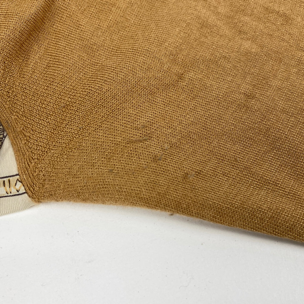 エルメス ニット 切り替え カーディガン シルク 長袖 トップス カーディガン ベージュ ブラウン レディース 【中古】brapp